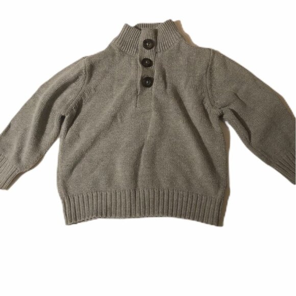 The Childrens Place Baby Girl Gray Knit Sweater 12-18 Months Button Up Collar - Picture 1 of 6